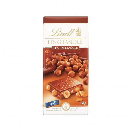 Lindt σοκολάτα γάλακτος les grandes με φουντούκια (150g)