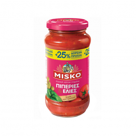 Misko σάλτσα ντομάτας πιπεριές & ελιές (400g) (25% περισσότερο προϊόν)