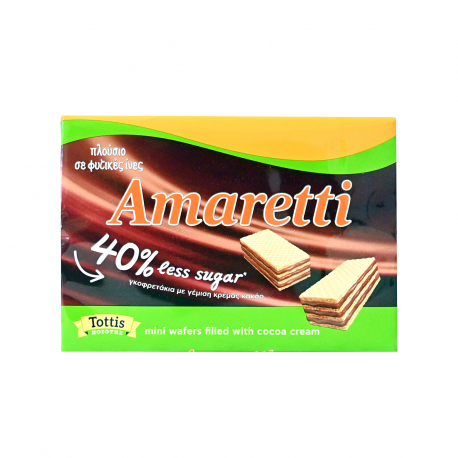 Amaretti γκοφρετάκια κρέμα κακάο - λιγότερη ζάχαρη (68g)
