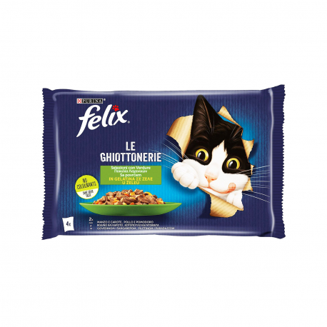 Felix τροφή γάτας ποικιλία λαχανικών σε ζελέ (4x85g)