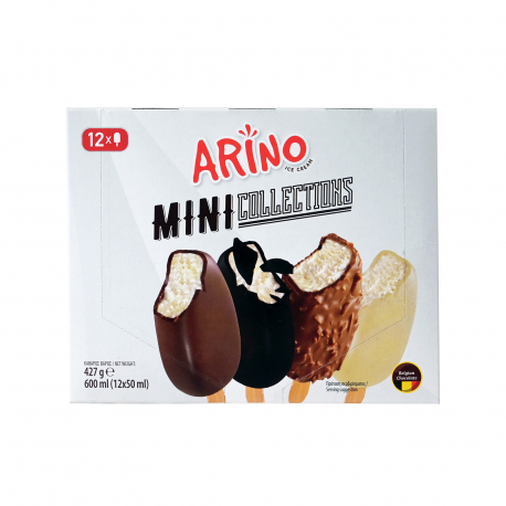 Arino παγωτό πολυσυσκευασία mini collections - χαμηλή τιμή ξυλάκι (12x35,6g)