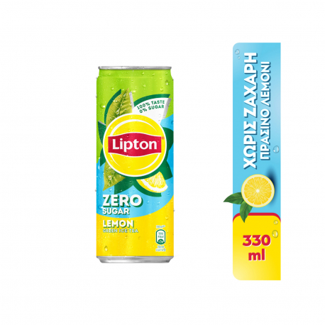 Lipton έτοιμο αφέψημα πράσινου τσαγιού ice tea - zero sugar lemon - χωρίς ζάχαρη (330ml)