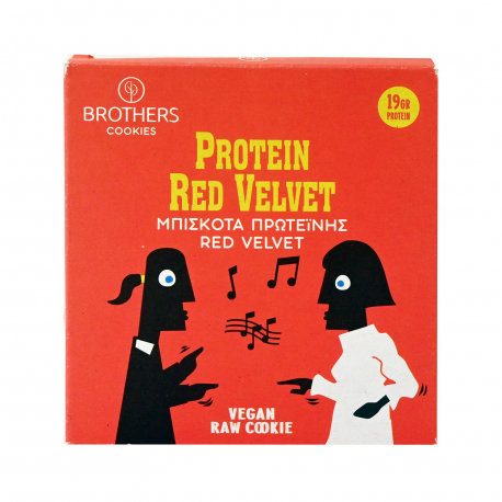 BROTHERS COOKIES ΜΠΙΣΚΟΤΑ ΠΡΩΤΕΪΝΗΣ PROTEIN RED VELVET - Χωρίς γλουτένη,Vegan (70g)