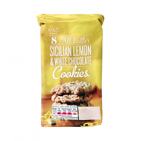 M&S food μπισκότα cookies sicilian lemon & white chocolate (200g)