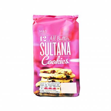 M&S food μπισκότα βουτύρου sultana (200g)