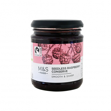 M&S food μαρμελάδα seedless raspberry - vegan (340g)