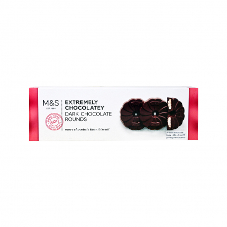 M&S food μπισκότα extremely chocolatey dark chocolate rounds (200g)