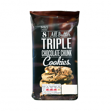 M&S food μπισκότα βουτύρου triple chocolate chunk (200g)