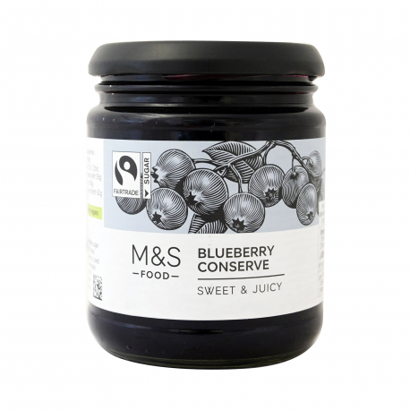 M&S food μαρμελάδα blueberry conserve - vegan (340g)