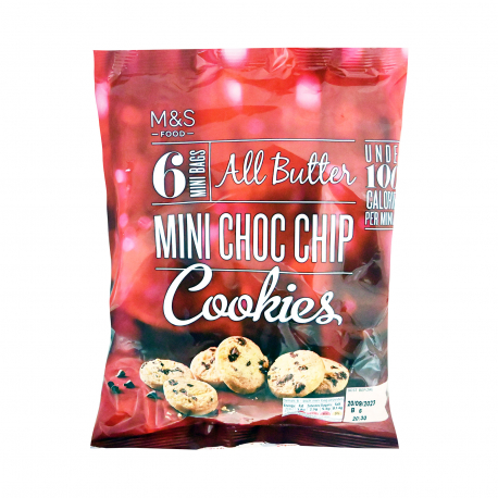 M&S food μπισκότα βουτύρου mini choc chip (108g)