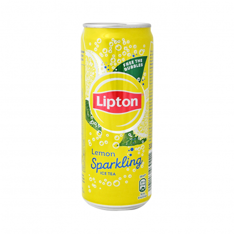 Lipton έτοιμο αφέψημα μαύρου τσαγιού ανθρακούχο ice tea lemon - (330ml)