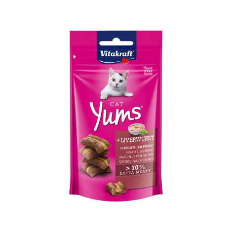 VITAKRAFT ΤΡΟΦΗ ΓΑΤΑΣ CAT YUMS + LIVERWURST - Χωρίς ζάχαρη,Προϊόντα που μας ξεχωρίζουν (40g)