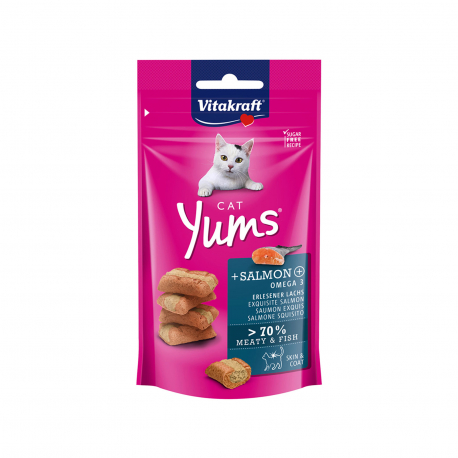 VITAKRAFT ΤΡΟΦΗ ΓΑΤΑΣ CAT YUMS + SALMON - Χωρίς ζάχαρη,Προϊόντα που μας ξεχωρίζουν (40g)