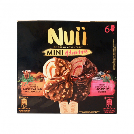 Nuii παγωτό πολυσυσκευασία mini adventure ξυλάκι (6x42.9g)
