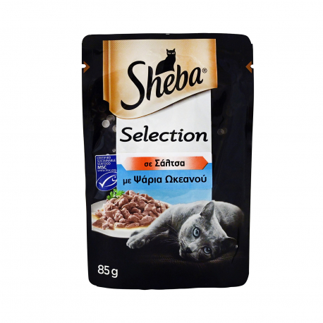 Sheba τροφή γάτας selection σε σάλτσα - με ψάρια ωκεανού (85g)