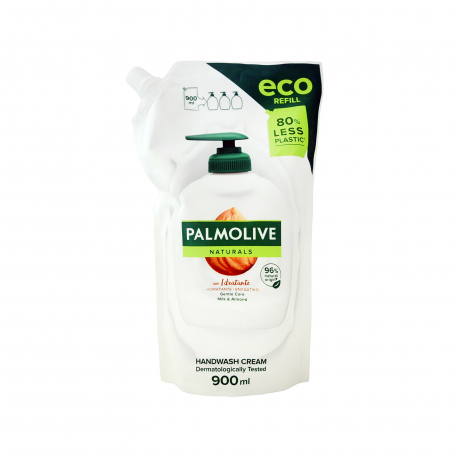 Palmolive υγρό κρεμοσάπουνο ανταλλακτικό natural milk & almond (900ml)