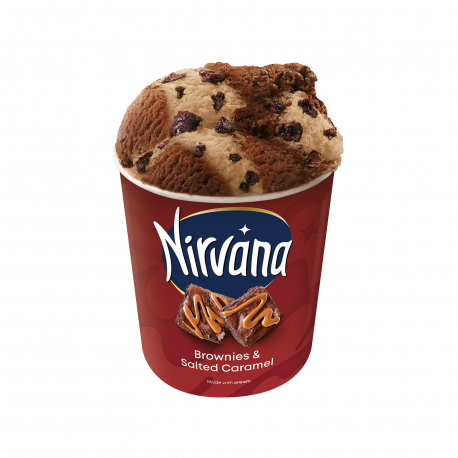Nirvana παγωτό οικογενειακό brownies & salted caramel (322g)