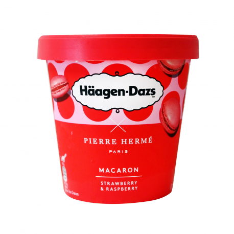 Haagen Dazs παγωτό οικογενειακό macaron strawberry & raspberry - vegetarian (364g)