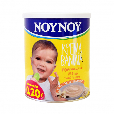 Νουνού κρέμα σε σκόνη παιδική κρέμα βανίλια - χωρίς γλουτένη 4+ μηνών (350g) (-0.2€)