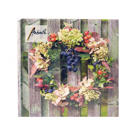 Ambiente χαρτοπετσέτες μεσαίες No. 13315725 autumn wreath 33X33εκ., 20 τεμάχια (116g)