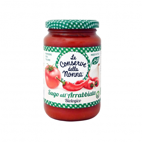 Le conserve della nona σάλτσα ντομάτας arrabbiata με γλυκές & τσίλι πιπεριές - βιολογικό, χωρίς γλουτένη (350g)