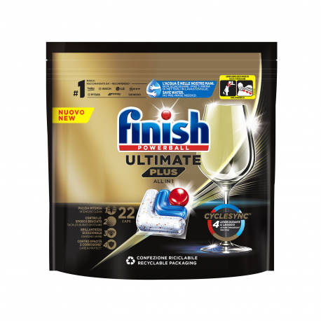 Finish απορρυπαντικό πλυντηρίου πιάτων σε κάψουλες ultimate plus all in 1 268,40γρ. (22τεμ.)