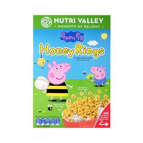 Nutri valley δημητριακά Peppa pig honey rings (375g)