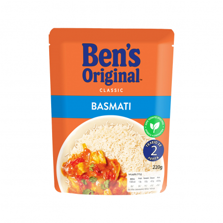 Ben's original ρύζι basmati για μικροκύματα έτοιμο σε 2 λεπτά (220g)