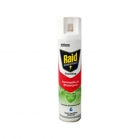 Raid spray αεροζόλ για κατσαρίδες & μυρμήγκια essentials crawling (400ml)