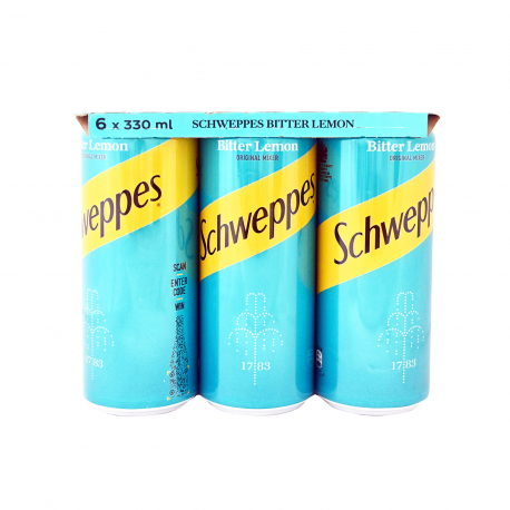 Schweppes αναψυκτικό bitter lemon (6x330ml)