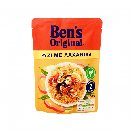 Ben's original ρύζι για μικροκύματα έτοιμο σε 2 λεπτά με λαχανικά (220g)