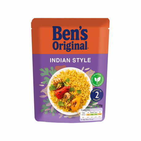 Ben's original ρύζι για μικροκύματα έτοιμο σε 2 λεπτά indian style (220g)