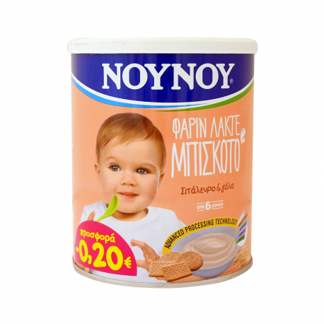 Νουνού φαρίν λακτέ σε σκόνη παιδική μπισκότο σιτάλευρο & γάλα 6+ μηνών (300g) (-0.2€)