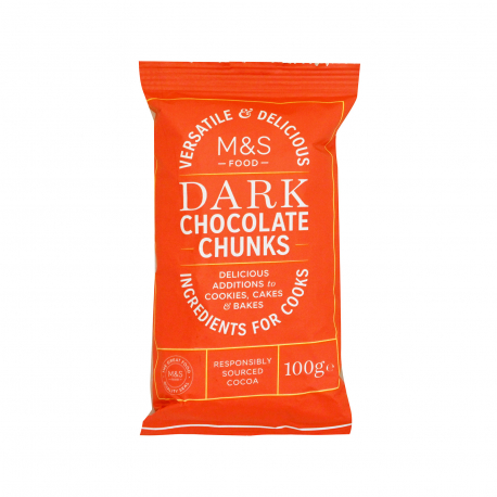 M&S food σοκολάτα υγείας σταγόνες dark chunks (100g)