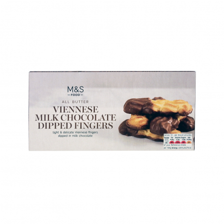 M&S food μπισκότα βουτύρου viennese fingers milk chocolate (135g)