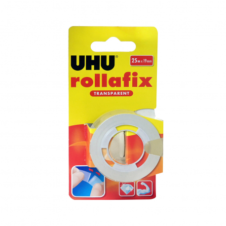 UHU ταινία αυτοκόλλητη rollafix διαφανή 25MX19mm