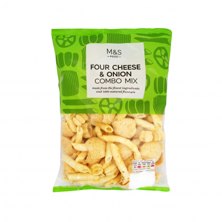 M&S food σνακ πατάτας combo mix four cheese & onion - vegetarian (150g)