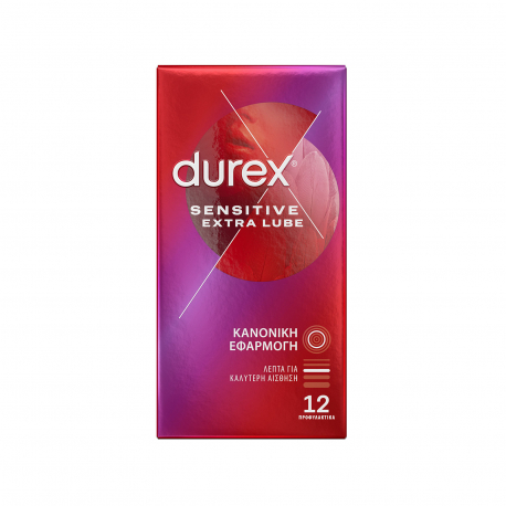 Durex προφυλακτικά sensitive extra lube (12τεμ.)