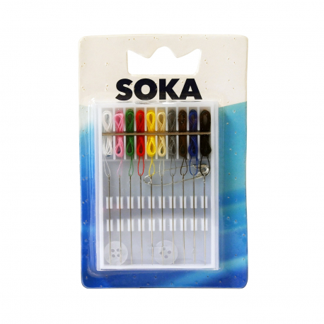 Soka κιτ ραπτικής 10 βελόνες + 10 χρωματικές κλωστές