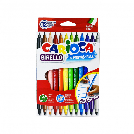 Carioca μαρκαδόρος double tip 12 χρώματα