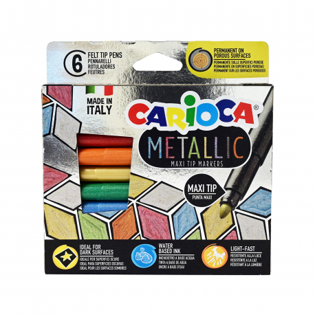 Carioca μαρκαδόρος metallic maxi, 8 χρώματα