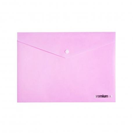 Premium φάκελος πλαστικός με κουμπί Α4 ροζ