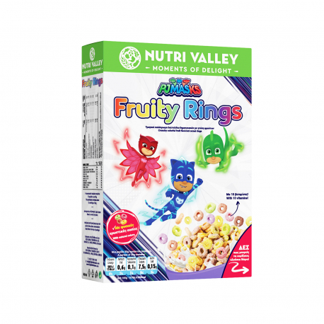 Nutri valley δημητριακά pj masks fruity rings - νέο προϊόν (375g)