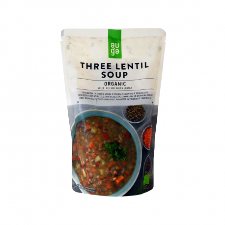 Auga σούπα έτοιμη three lentil - βιολογικό, vegan (400g)