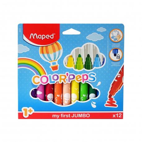 Maped μαρκαδόροι color peps 1+ έτους (12τεμ.)