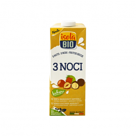 Isola ρόφημα δημητριακών & ξηρών καρπών 3 nuts - βιολογικό, χωρίς λακτόζη, χωρίς ζάχαρη, vegan (1lt)
