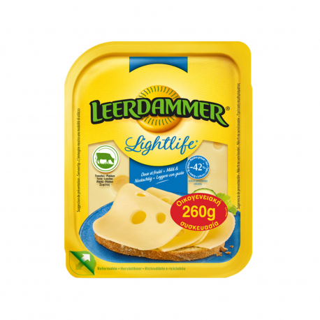 Leerdammer τυρί μαλακό lightlife σε φέτες (260g)