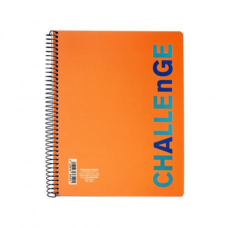 Challenge τετράδιο σπιράλ πορτοκαλί 3 θέματα