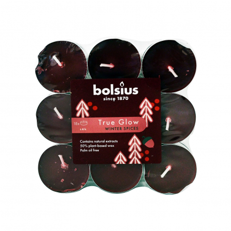 Bolsius κεριά ρεσώ αρωματικά true glow winter spices διάρκεια 4 ωρών (18τεμ.)