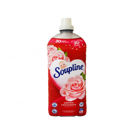 Soupline μαλακτικό ρούχων συμπυκνωμένο aroma freshness τριαντάφυλλο & ξύλο κέδρου 1250 ml (56μεζ.)